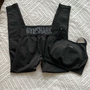 Gymshark Flex Set in Black. Size Small (leggings) and Medium (Bra)
